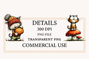 Funny Autumn Cat Clipart, a Seasonal Illustration by Designworld (Thumbnail 4 of 11)