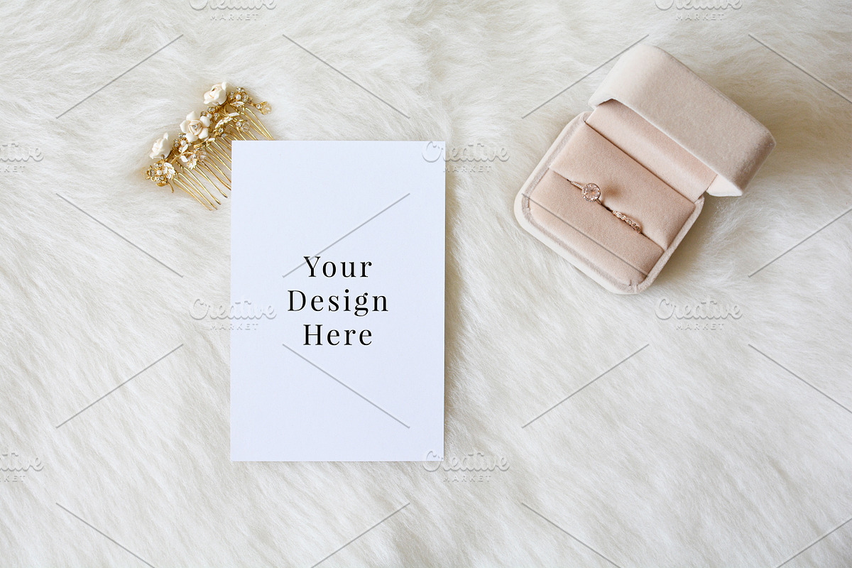 Blush Ring Wedding 4x6 Mockup, a Print Template by Barn Owl Studio