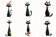 Quirky Halloween Black Cat Clipart, an Illustration by OK Design (Thumbnail 3 of 5)