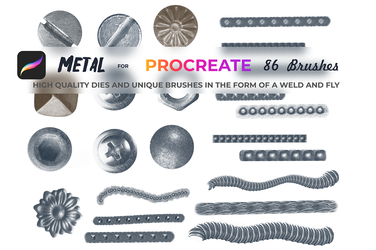 Metal brushes for Procreate, a Brush Add-On by Graphics Resources (Photo 4 of 15)