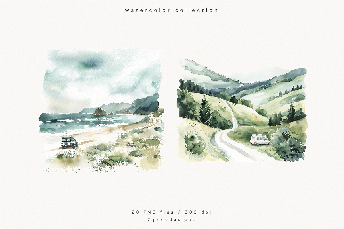 Roadtrip Illustrations, a Decorative Illustration by PeDe Designs (Photo 5 of 10)