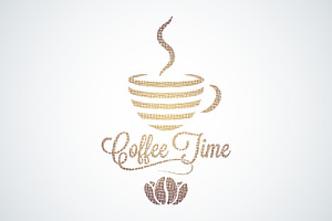 Coffee Cup Logo, Beans Texture