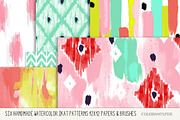 Ikat Papers & Photoshop Brushes, a Pattern Graphic by Colors on Paper (Thumbnail 1 of 5)