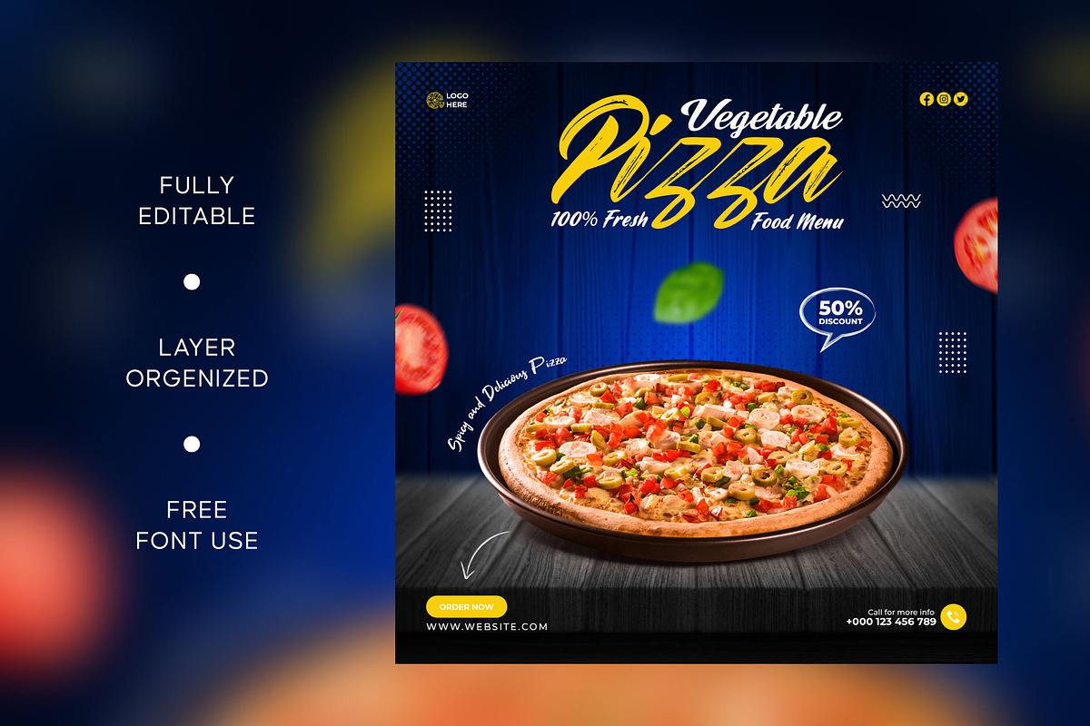 Food Social Media Template, a Social Media Template by Motaleb Hossain