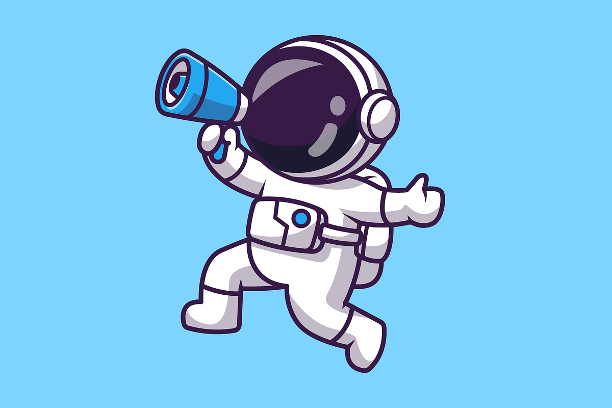 Cute Astronaut Speaking Cartoon, a Technology Illustration by Catalyst Labs