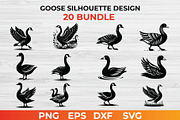 Goose Silhouette Design bundle, an Animal Illustration by bossdesigner (Thumbnail 1 of 3)