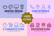 Mega Bundle: 500+ Vector Line Icons, an Icon by Abstracto-Create (Thumbnail 1 of 10)