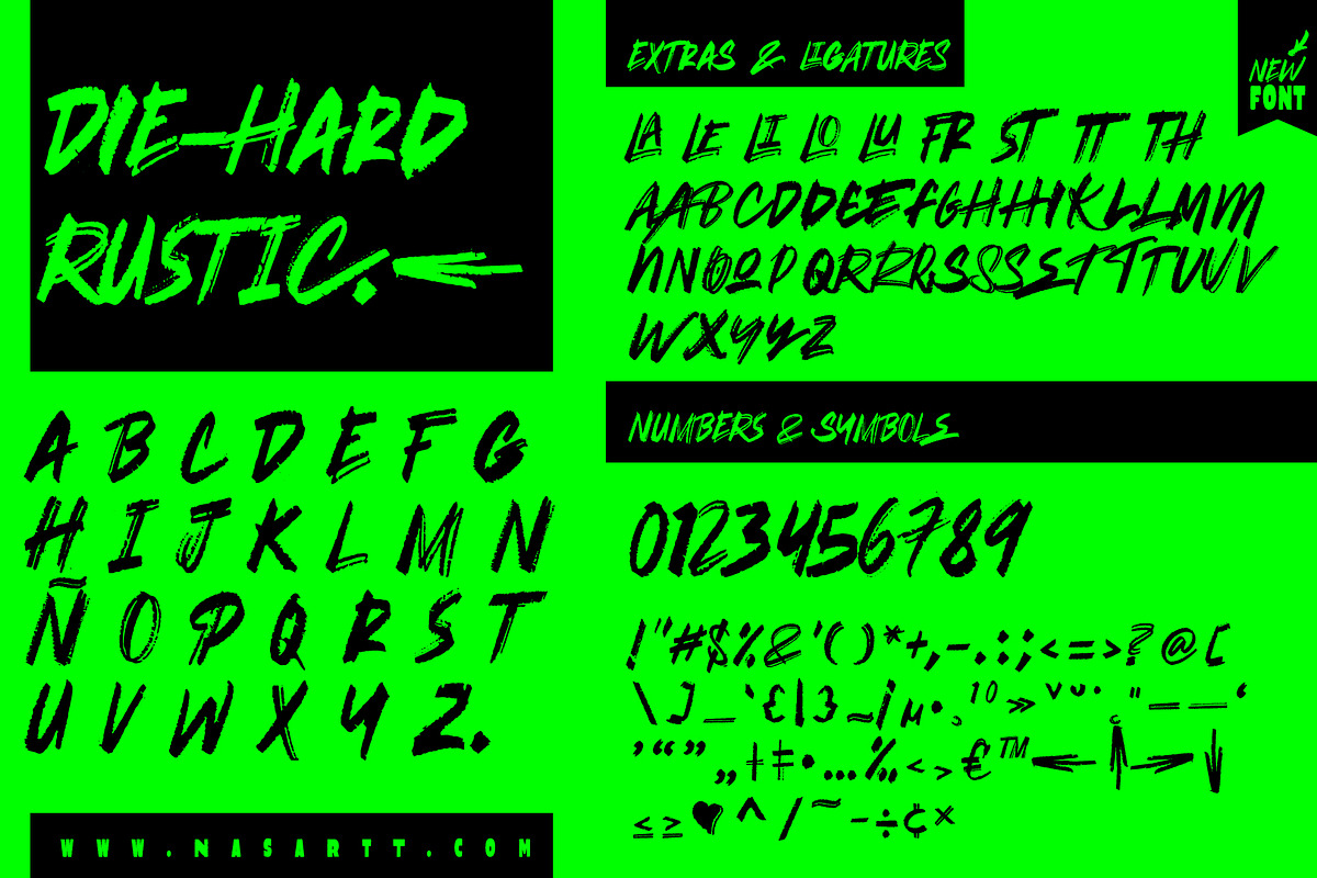 DIE-HARD - FONT DUO, a Handwritten Font by NasArt© (Photo 9 of 11)