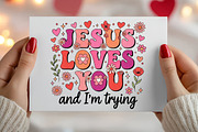 Jesus Loves You Retro Valentines Day, an Illustration by Canvas Craft (Thumbnail 5 of 6)