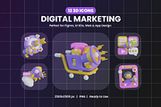 3D Digital Marketing Icon, an Object Graphic by Artnivora.Std (Thumbnail 1 of 4)