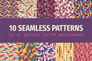 Geometric Seamless Patterns - Vector