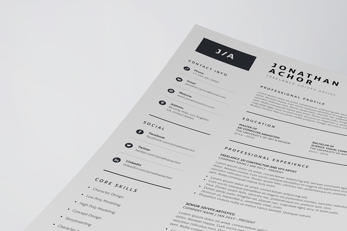 Clean Resume/CV Template, a Resume Template by HueNestify