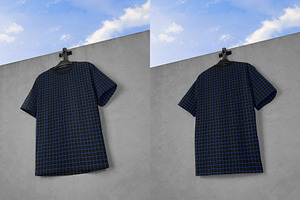 Realistic T-shirt On Wall Mockup