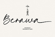Berawa Aesthetic Brush Font, a Script Font by Hishand Studio (Thumbnail 1 of 8)