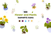 Flower and Plants Isometric Icons, a Duotone Icon by Brickclay (Thumbnail 1 of 7)