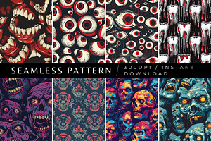 8 Grotesque Glamour Seamless Pattern