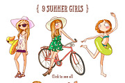 Set with cute season girls, an Illustration by Salvadorova (Thumbnail 4 of 5)