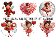 Whimsical Valentine Fairy Clipart, an Illustration by OK Design (Thumbnail 2 of 6)