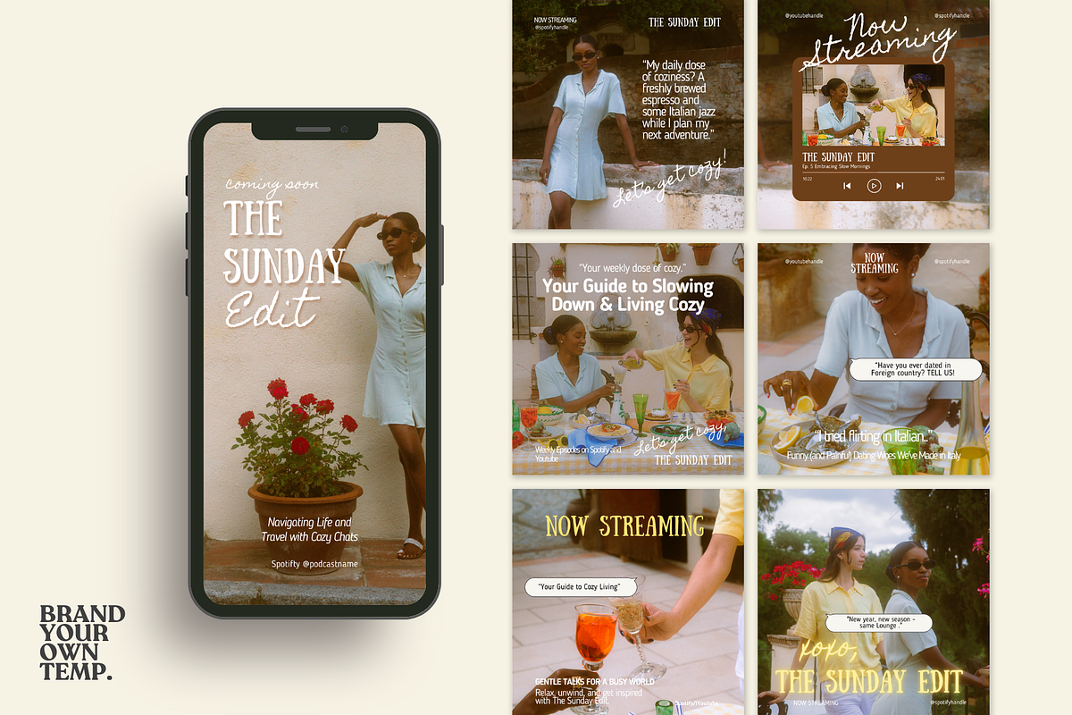 Podcast Canva Templates for Insta, a Social Media Template by BYOTstudios (Photo 1 of 10)