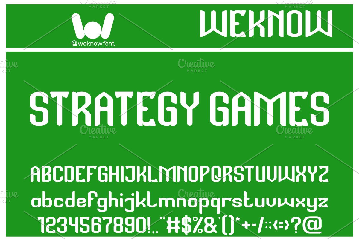 Strategy Games font, a Font by weknow (Photo 1 of 8)