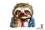 Male Sloth with Coffee Cup PNG, a Graphic by Clipart Bloom (Thumbnail 7 of 11)