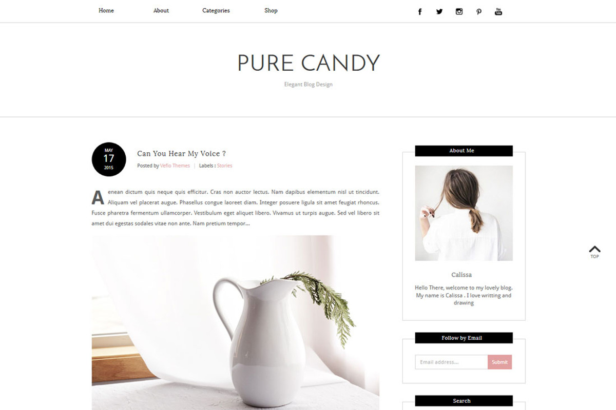 Blogger Template - PURE CANDY, a Websites & App Template by Vefio Themes (Photo 1 of 4)