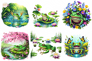Froggy Spring Clipart PNG Cute Frog, an Animal Illustration by KennedyStudio (Thumbnail 3 of 4)