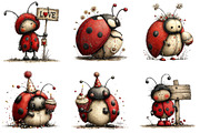 Whimsical Ladybug Clipart, an Illustration by Sublimation Artist (Thumbnail 5 of 7)
