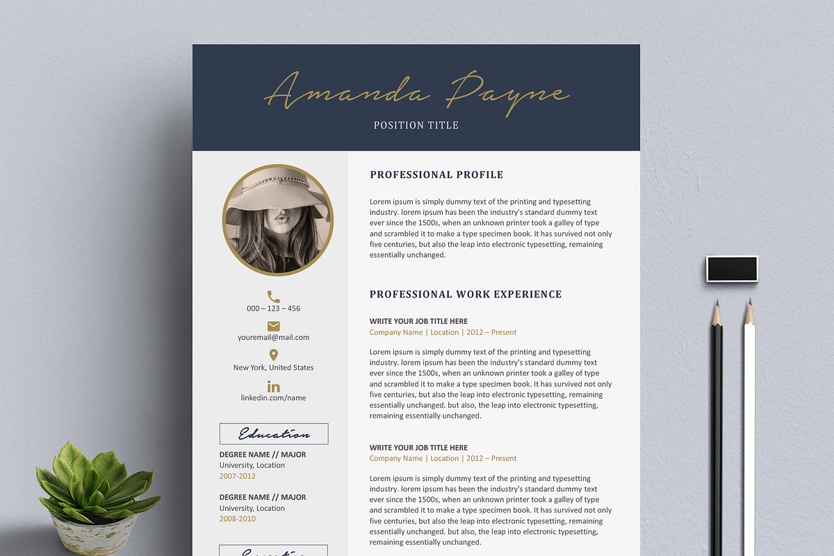 Resume Template Word + BONUS, a Resume Template by A1RESUME (Photo 1 of 7)
