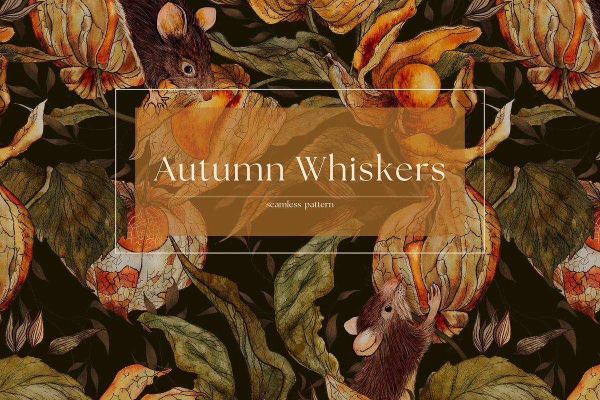 Autumn Whiskers Seamless Pattern, a Pattern Graphic by MouseGrey (Photo 1 of 4)