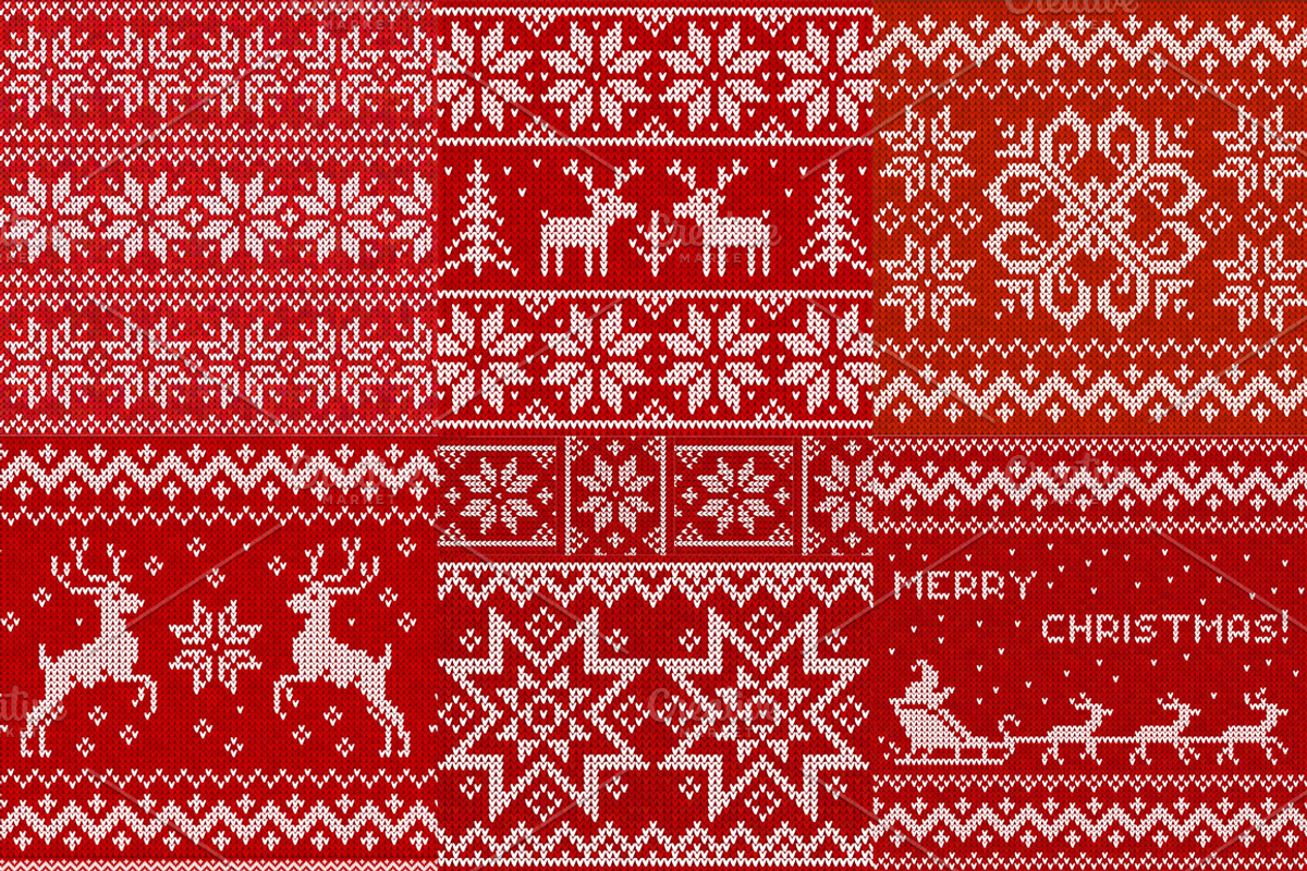 10 knitted vector seamless patterns preview 2