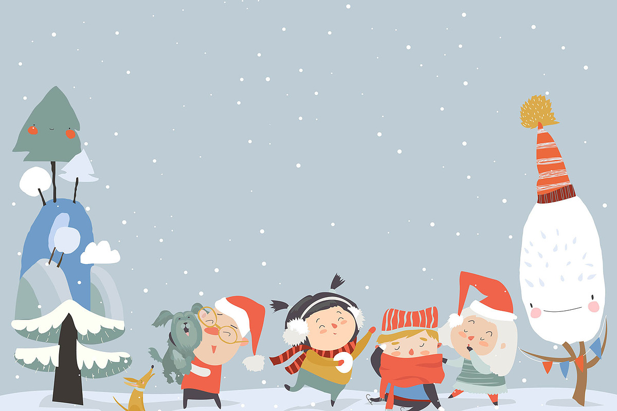 Kids meeting Snowy Winter, an Object Graphic by Maria Starus (Photo 3 of 3)