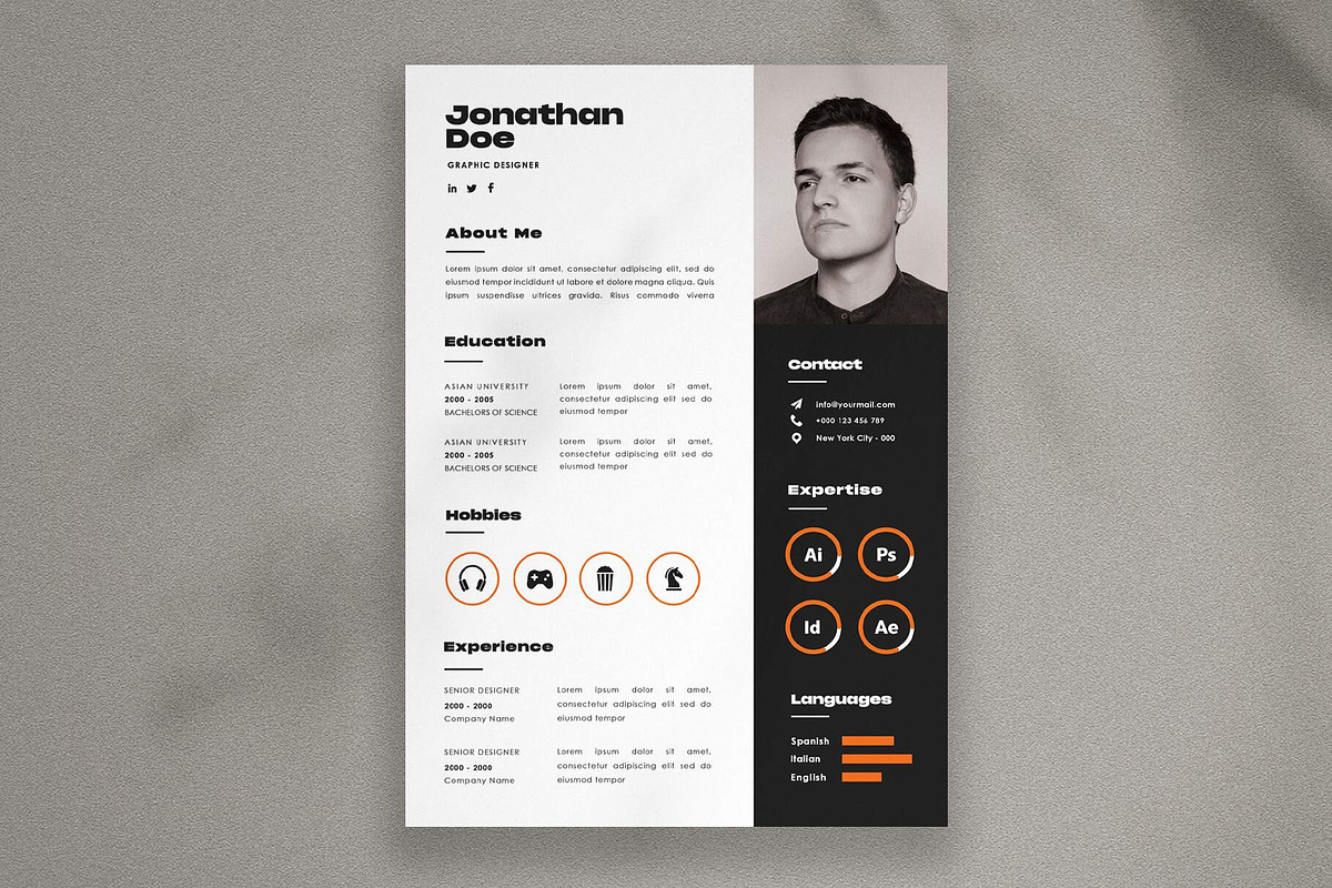 Professional Resume Template, a Resume Template by Saman Osama (Photo 1 of 2)