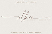 Silken A Stylish Script Font, a Script Font by Prestige Artsy Studio (Thumbnail 1 of 9)