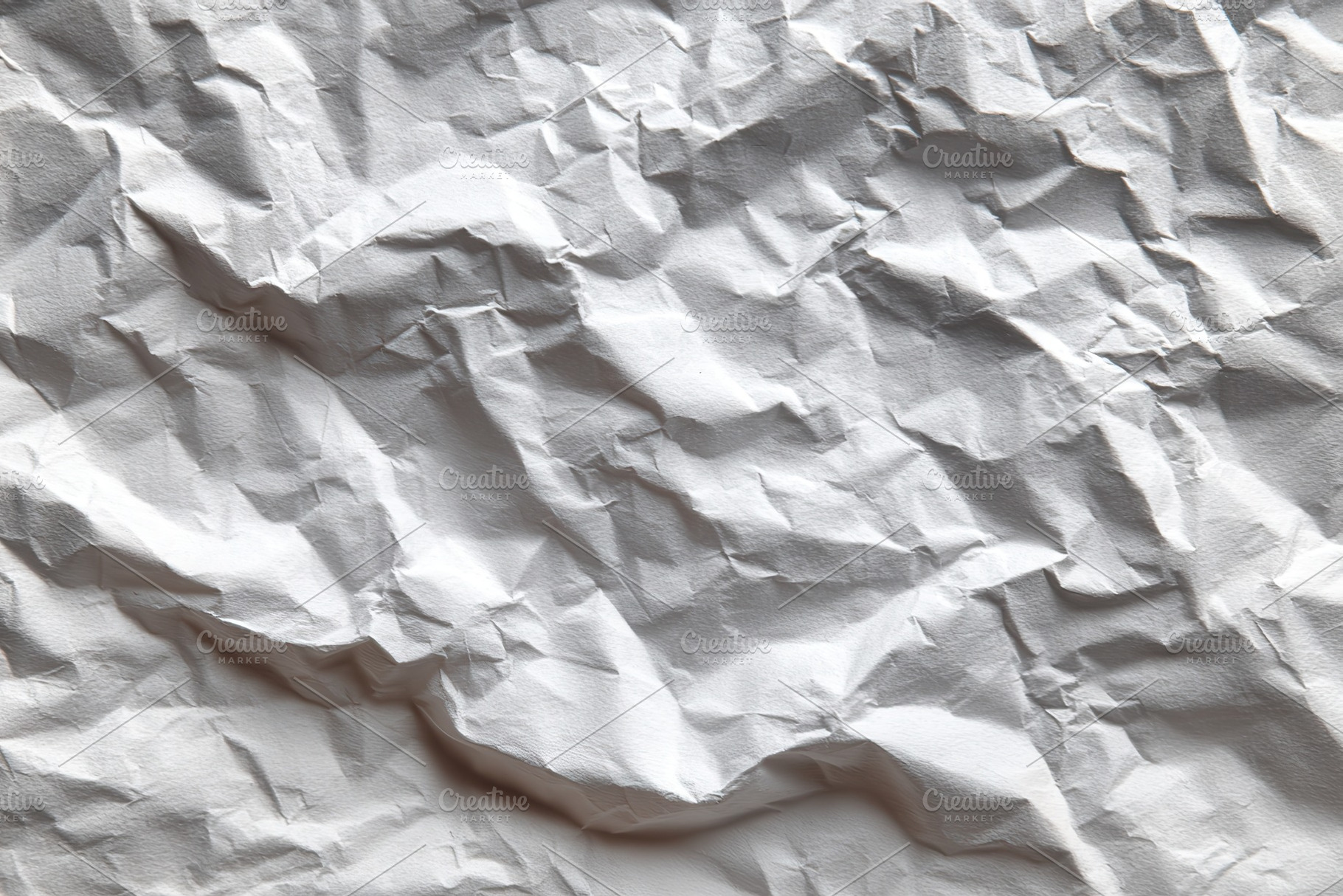 Crumpled White Paper Texture Backgro, a Photo by Pixeness Studio
