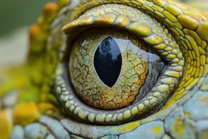 Close-up view of a lizard's eye show, a Photo by Iftikhar Alam