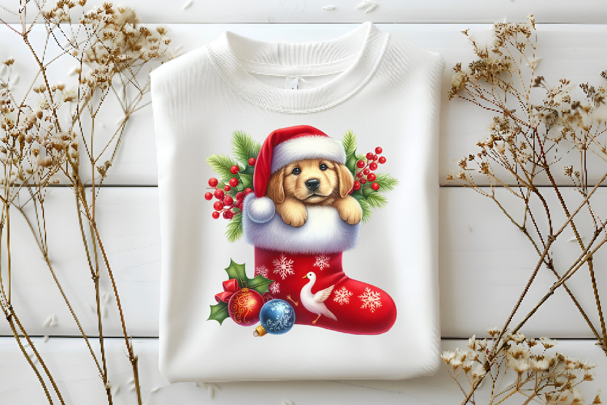 Dog Christmas Stocking Sublimation, an Illustration by DreamArtGraphic (Photo 6 of 6)