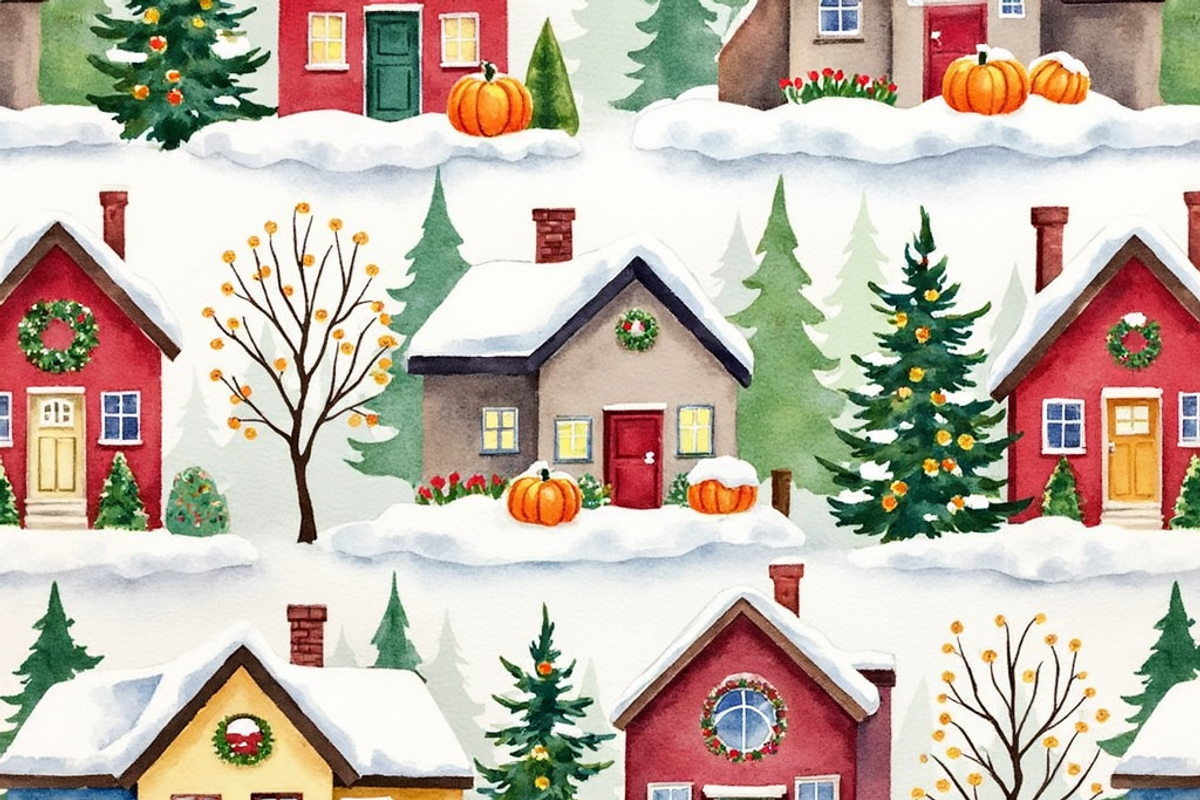 Homes Seamless Pattern, a Pattern Graphic by PLUM&FIGS (Photo 5 of 6)
