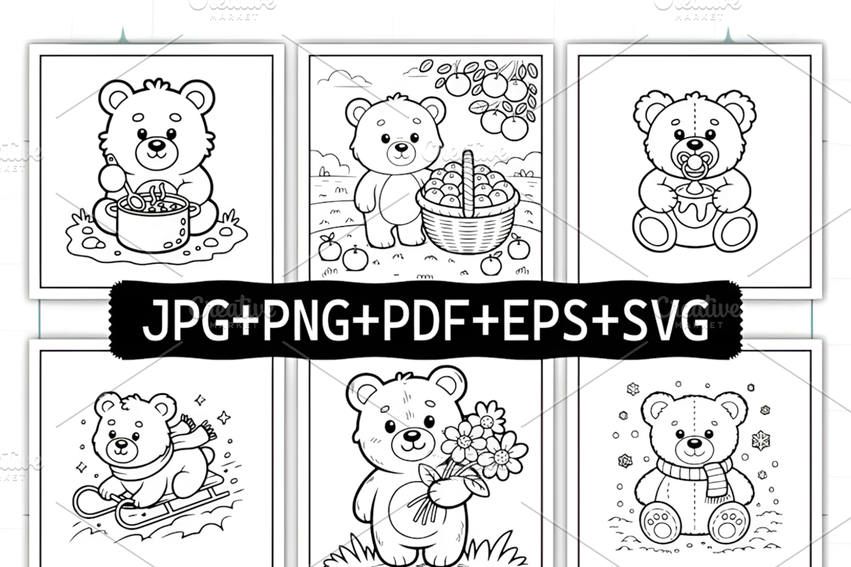 Cozy Bear Coloring Book, an Animal Illustration by Ink Gallery (Photo 2 of 9)