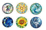 Stained Glass Sublimation Clipart, an Illustration by CreationArt (Thumbnail 3 of 5)