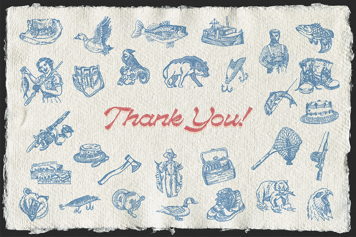 Hand-Drawn Outdoor Fishing Elements, a Sport Illustration by Wortfice (Photo 6 of 6)