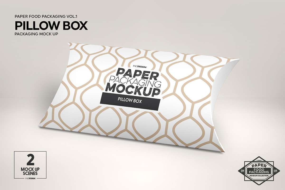 Pillow Box Packaging Mockup, a Packaging Mockup by INCDesign (Photo 5 of 6)