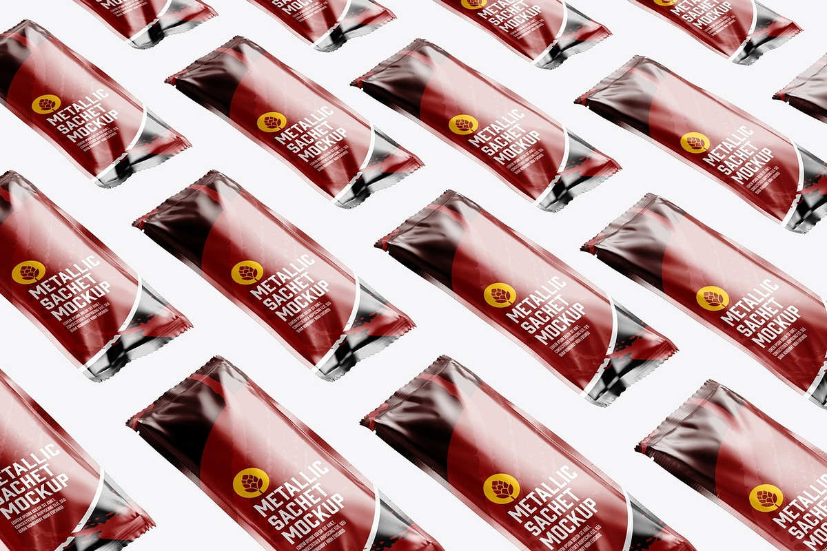 Metallic Sachet Mockup, an Advertising Mockup by OneVectorStock (Photo 2 of 4)