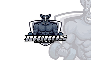 Rhinos Mascot Cartoon Logo., a Branding & Logo Template by ModalTampang