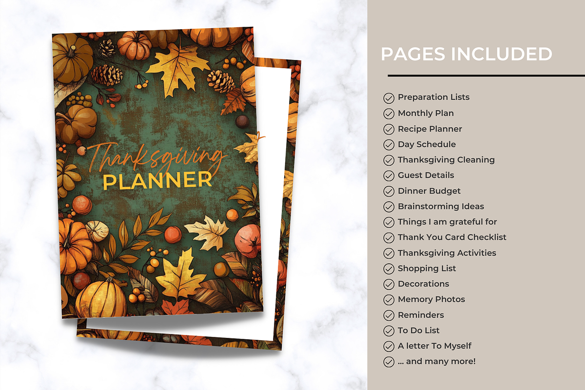 PLR Thanksgiving Planner x 3 Designs, a Design Template by Jennifer Magri Templates (Photo 6 of 9)