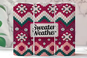 Cozy Pink Sweater Tumbler, a Background Photo by LamanAzalea