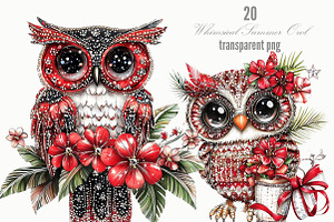 Whimsical Summer Owl Clipart, a Seasonal Illustration by Designking