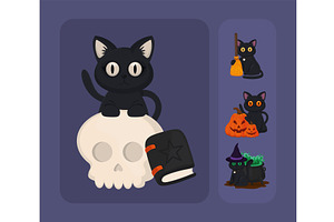 Icons Set, Halloween Cat