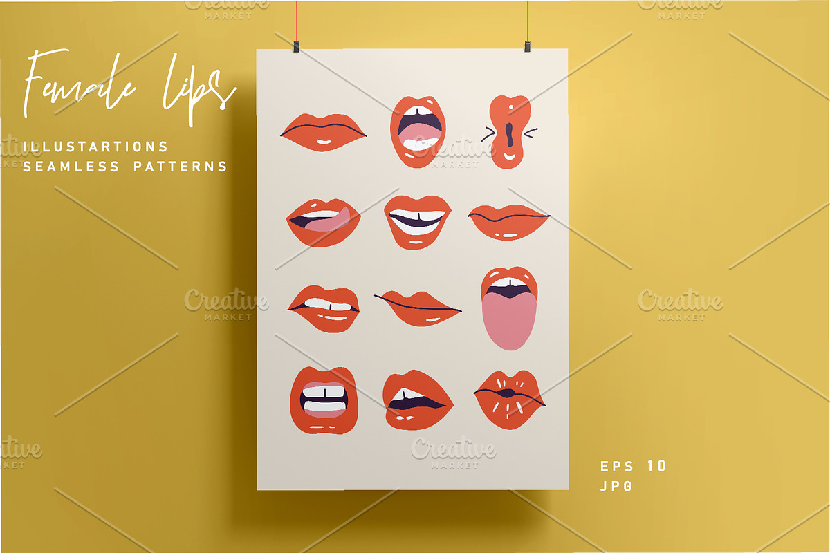 Female lips, a Texture Illustration by oxygen_8 (Photo 1 of 7)