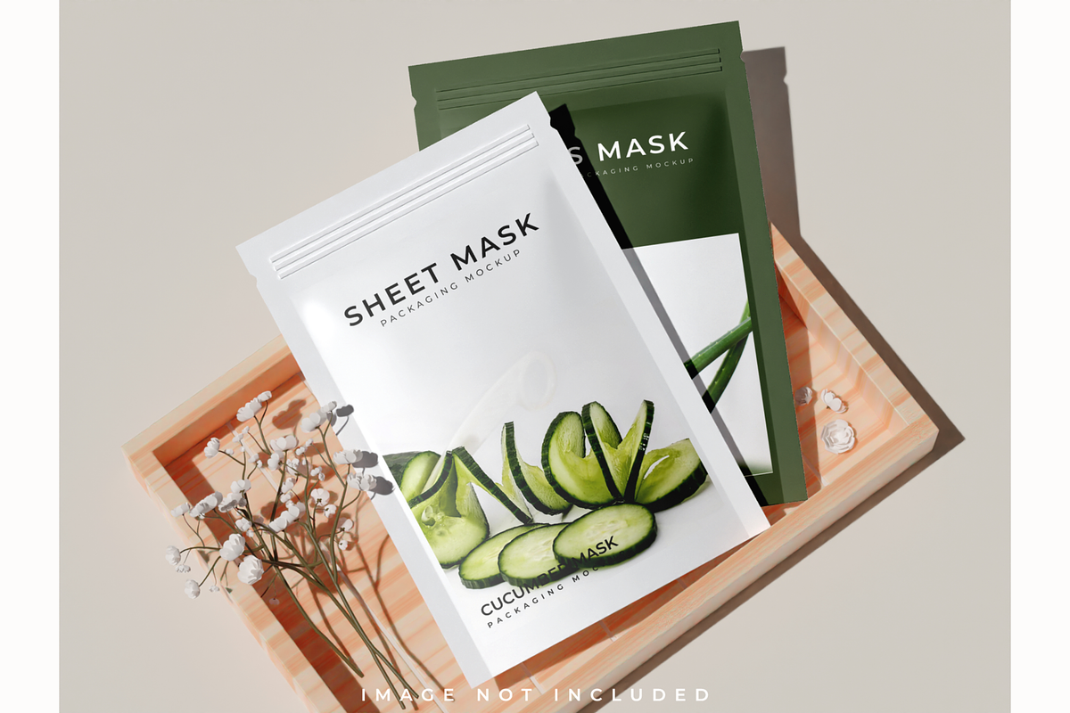 Sheet mask packaging mockup bundle, a Packaging Mockup by mockupocka (Photo 5 of 8)